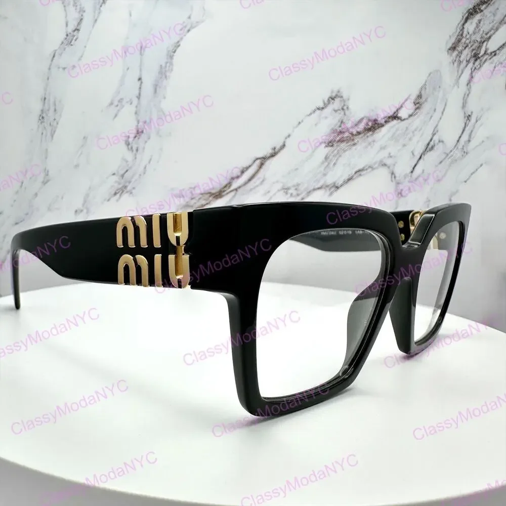 MIU MIU Womens Eyeglasses Black Square Full Rim frames 52-19mm Rx-able Womens